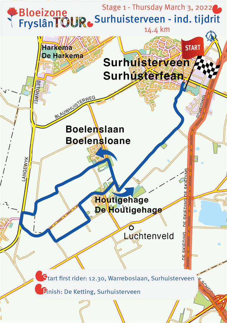 Bloeizone Fryslân Tour begint donderdag a.s. in wielermekka Surhuisterveen
