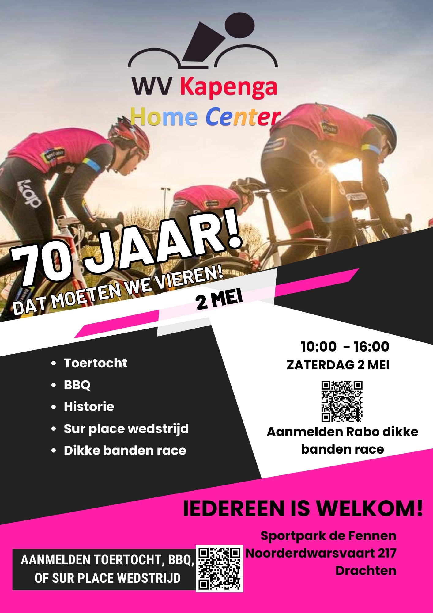 Wielervereniging Kapenga Home Center 70 jaar jong
