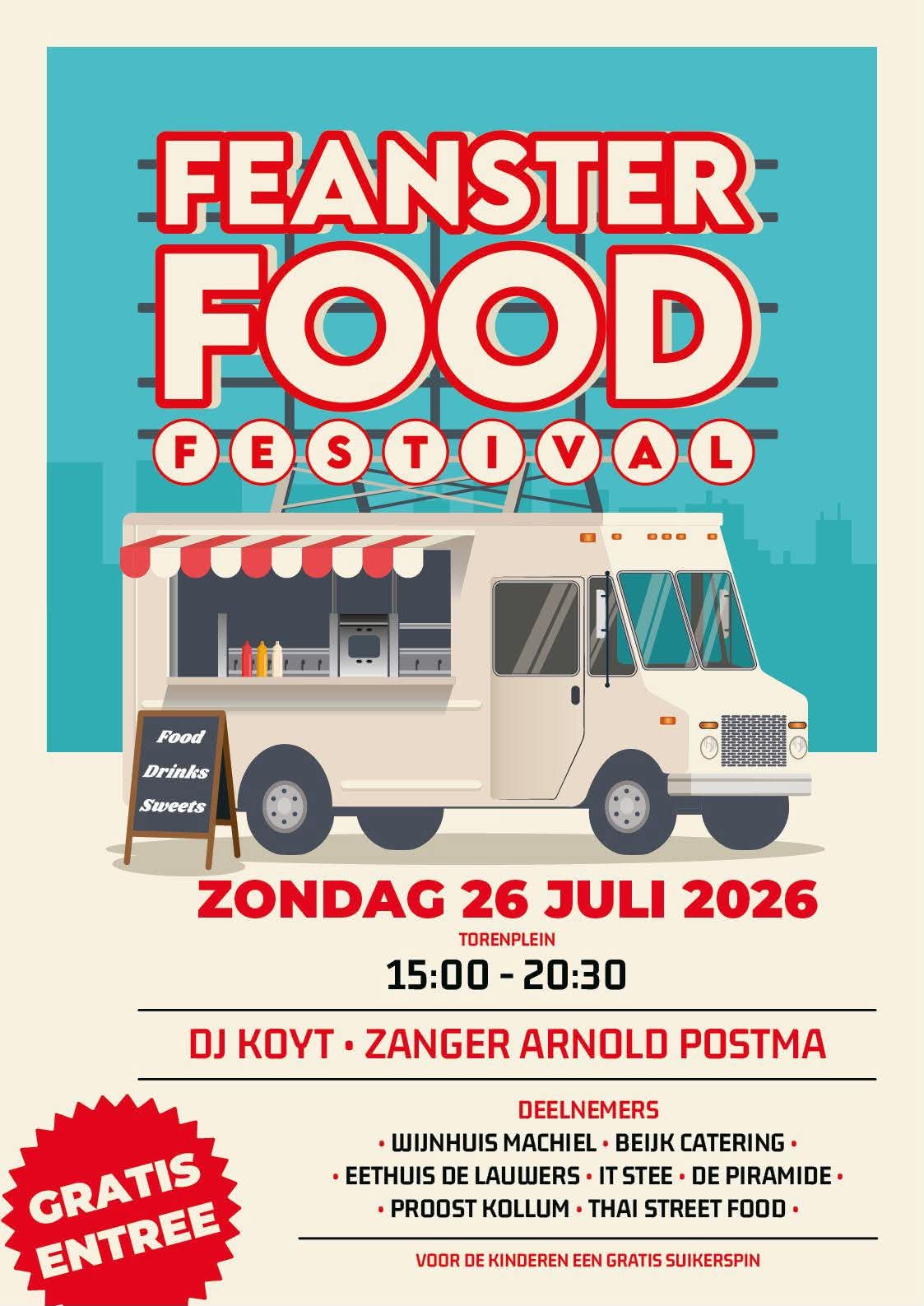 Zondag a.s. Achtste editie Feanster Foodfestival